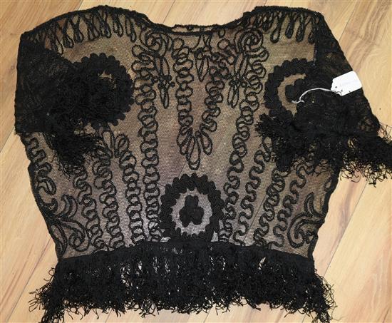 An Edwardian jet and fringed necklace blouse